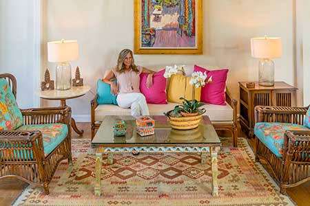 Seating Area at Orchid Island Beach Club Woman relaxing at Seating Area at Orchid Island Beach Club