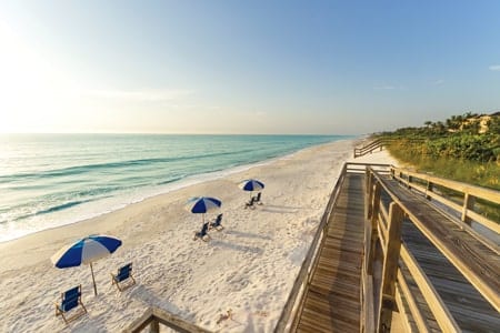 Oceanfront Estates at Orchid Island Sandy beach and lounge chairs at Orchid Island, Vero Beach FL