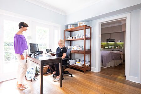 Lobby woman at the spa lobby