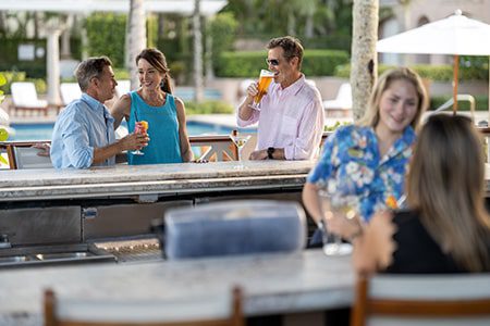 Orchid Island Bar group of orchid island members at the oceafront bar