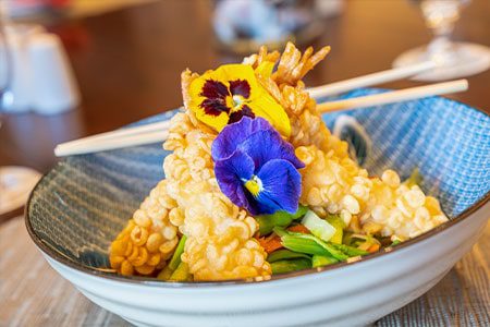 Food at Orchid Island bright beautiful dish at orchid