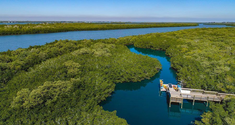 Orchid Island Kayak Cove aerial of the orchid island kayak cove