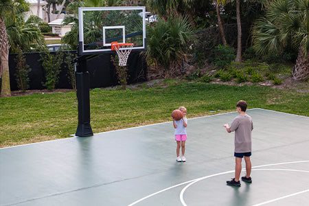 Basketball Family playing Basketball at Orchid Island